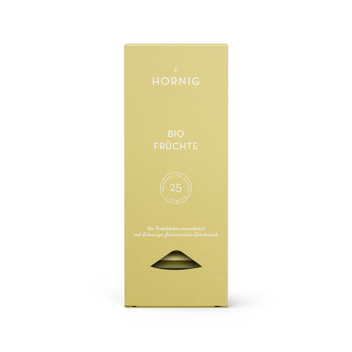 Eine Packung J. Hornig Bio Früchte Tee