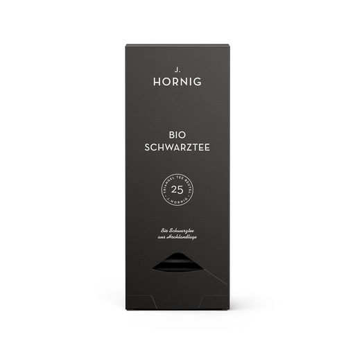 Eine Packung J. Hornig Bio Schwarztee