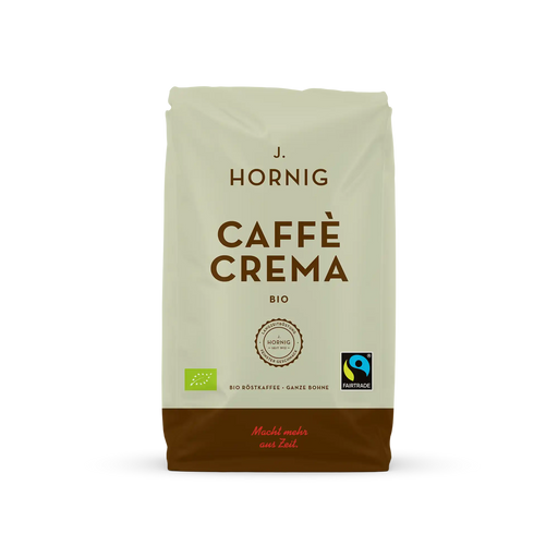 Eine packung J. Hornig Caffe Crema Bio Ganze Bohne 500g