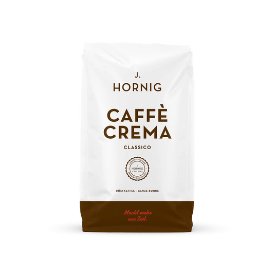 Eine Packung J. Hornig Caffe Crema Classico Ganze Bohne 500g