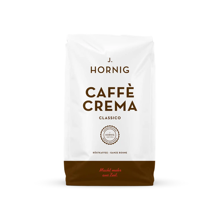 Eine Packung J. Hornig Caffe Crema Classico Ganze Bohne 500g