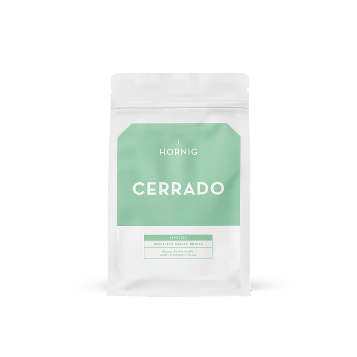 Eine Packung J. Hornig Cerrado Espresso Spezialitätenkaffee 250g.