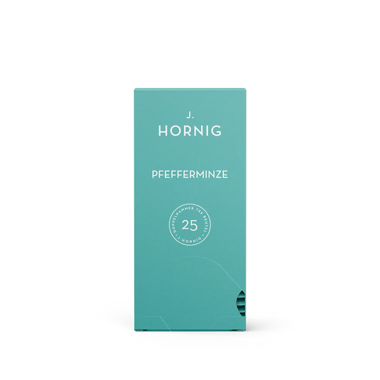 Eine Packung J. Hornig Pfefferminze Tee