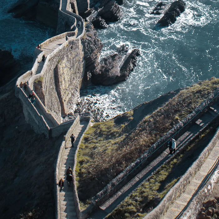 Treppe, die einsiedelei von San Juan de Gaztelugatxe, Pais Vasco im Baskenland 