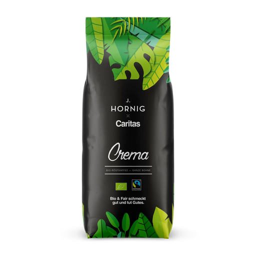 Eine Packung J. Hornig Caritas & Du Bio Ganze Bohne 500g.