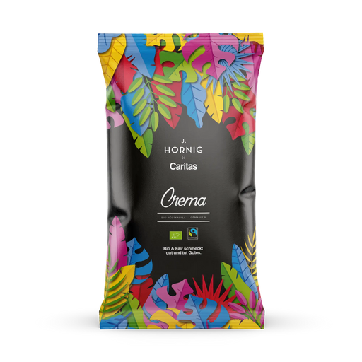 Eine Packung J. Hornig Caritas & Du Kaffee gemahlen 500g.