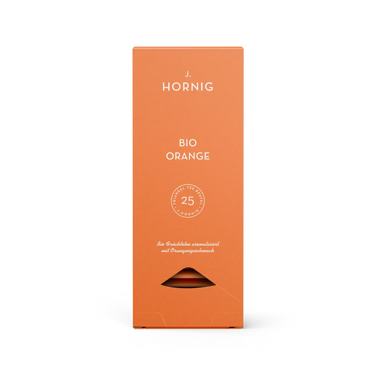 Eine Packung J. Hornig Bio Orange Tee