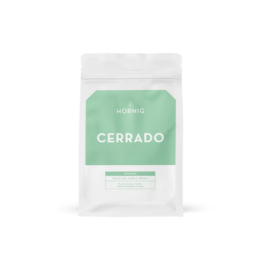 Eine Packung J. Hornig Cerrado Espresso Spezialitätenkaffee 250g.