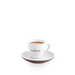 Eine J. Hornig Espresso Tasse in weiß und braun.